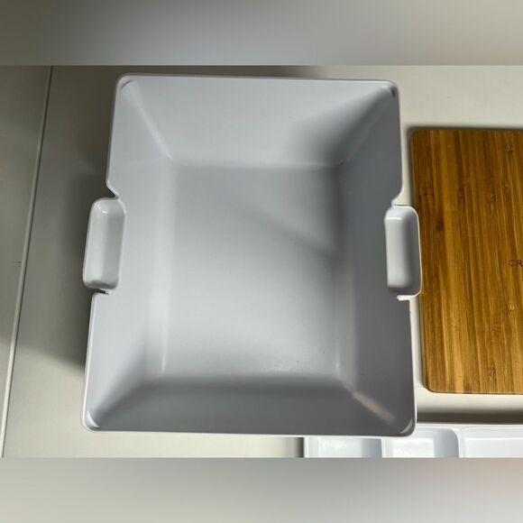 CROFTON Bread and Dip Set 3 Piece - Bowl, Dipping Tray, Bamboo Cutting Board - Picture 2 of 9